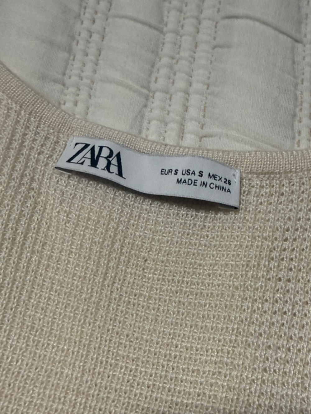 ZARA Cream Ribbed Maxi Dress - Picture 3 of 4